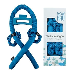 KAV M-Size Satin Professional Foam Hair Rollers, 4 Piece Set, Anti-Static Technology, Blue