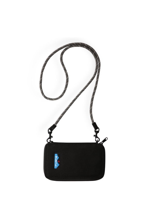 Go Time Bi-Fold Crossbody Wallet with Rope Strap, Black Y101