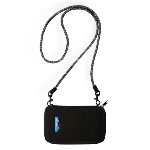 KAVU Go Time Bi-Fold Crossbody Wallet with Rope Strap, Black Y101