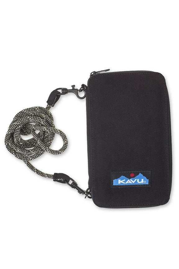 Go Time Bi-Fold Crossbody Wallet with Rope Strap - Black