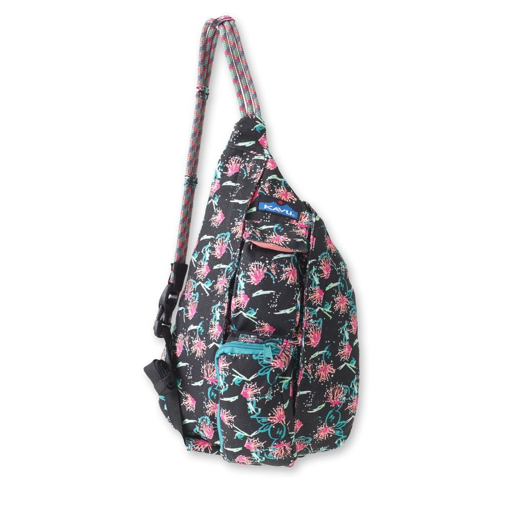 KAVU Mini Rope Bag Cotton Crossbody Sling Jewel Chevron