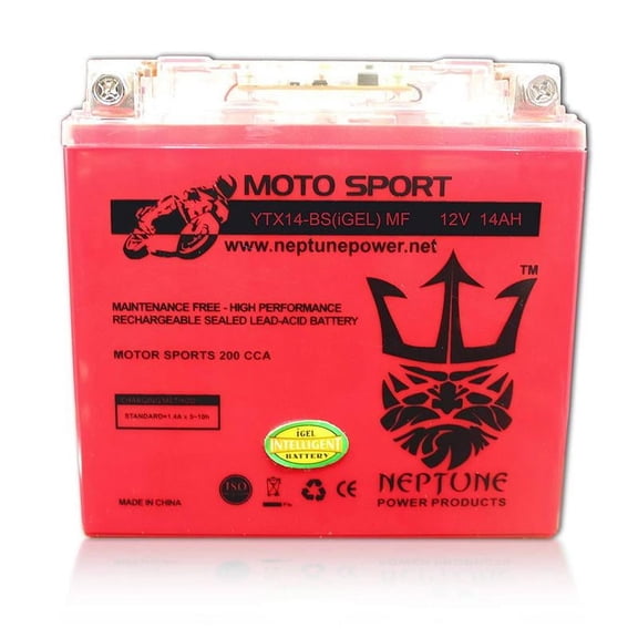 KAWASAKI ZX14 Ninja, R, ABS 2006-2017 YTX14-BS(iGEL)(MF) SLA Powersport Replacement Battery by Neptune