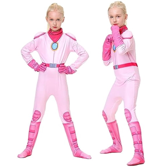 KAWELL 2026 Princess Peach Super Brothers Costume, New Models Princess Peach Cosplay Bodysuit for Halloween