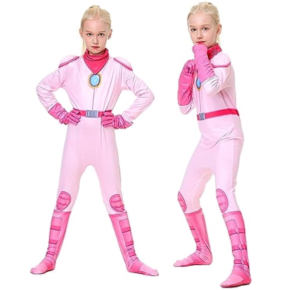 KAWELL 2026 Princess Peach Super Brothers Costume, New Models Princess Peach Cosplay Bodysuit for Halloween