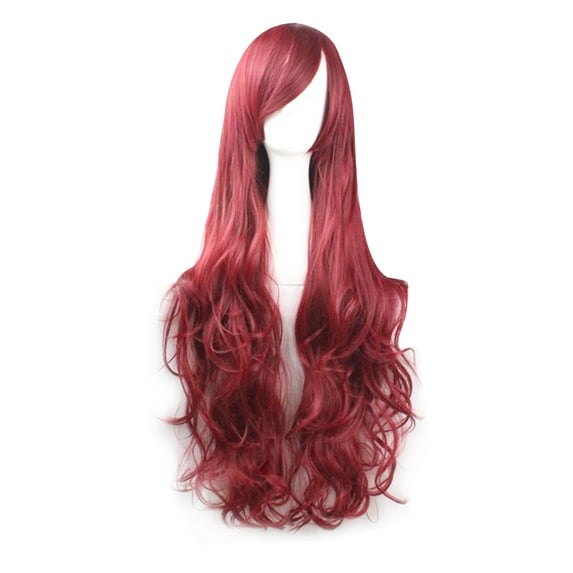 KAWELL 31.2 Inch/80cm Long Curly Natural Hair Cosplay Wig with Bangs Colorful Halloween Costume Party Wigs for Women