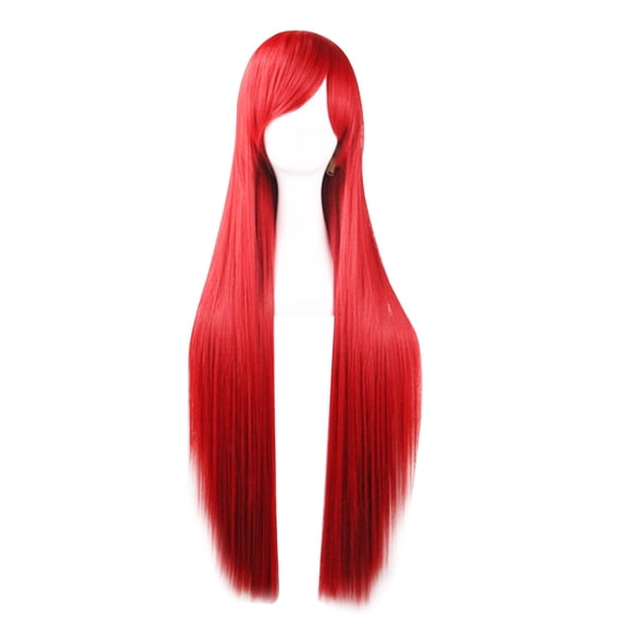 KAWELL 32" 80cm Long Straight Natural Hair Cosplay Wigs with Bangs Colorful Halloween Costume Party Wig