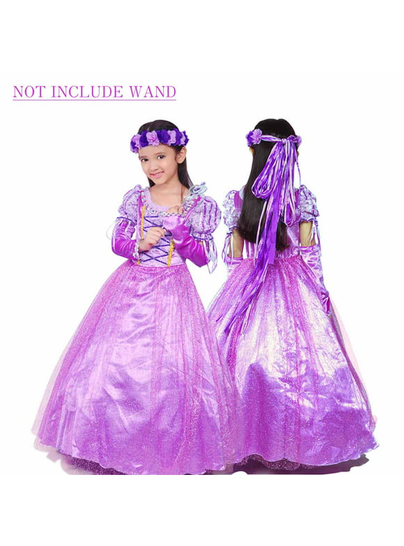 KAWELL 4t Rapunzel Princess Dress Sofia Costume Deluxe Party Christmas Fancy Dress Up for Girls
