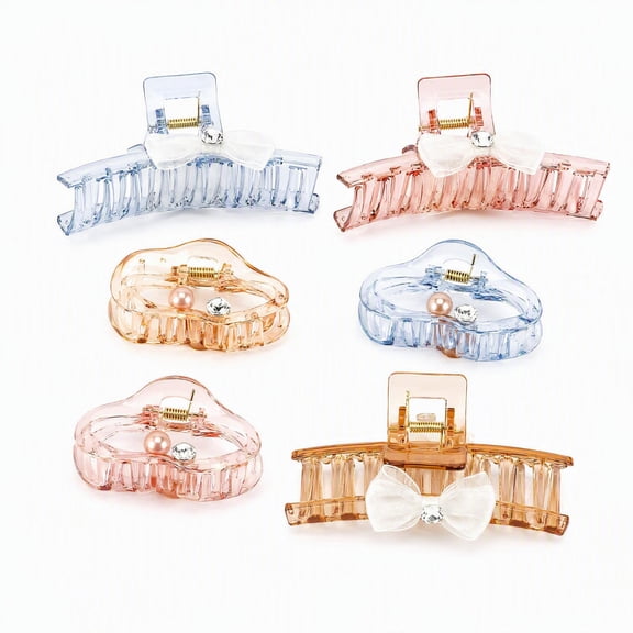 KAWELL 6 Pcs Hair Claw Clips for Women & Girls, 5 Styles Small Large Hair Clips Hair Accessories for Thick Thin Hair