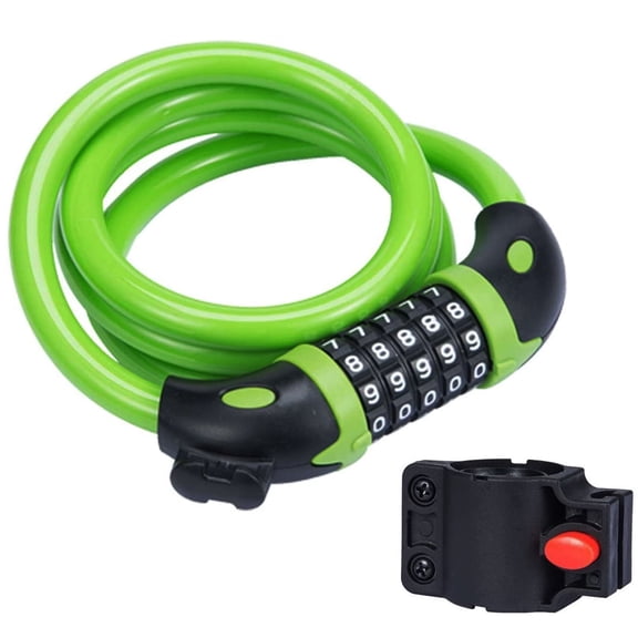 KAWELL Bike Lock Bicycle Chain Lock,with 5-Digit Resettable Number and Mounting Bracket,Combination Coiling Cable Lock Best for Bicycle Outdoors - 4 Feet x 1/2 Inch