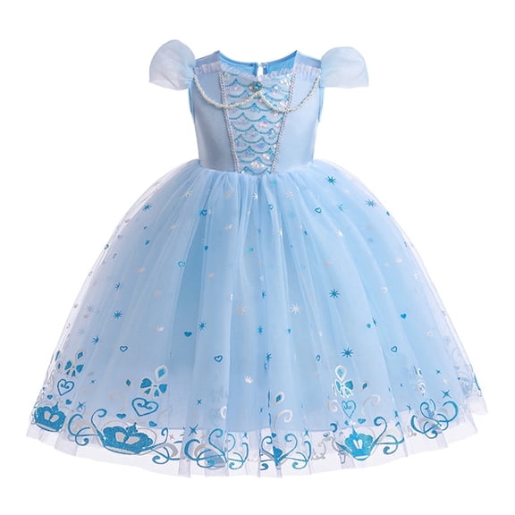 KAWELL Blue Costume Dress Princess Dress Up Halloween Birthday Fancy Party Dresses