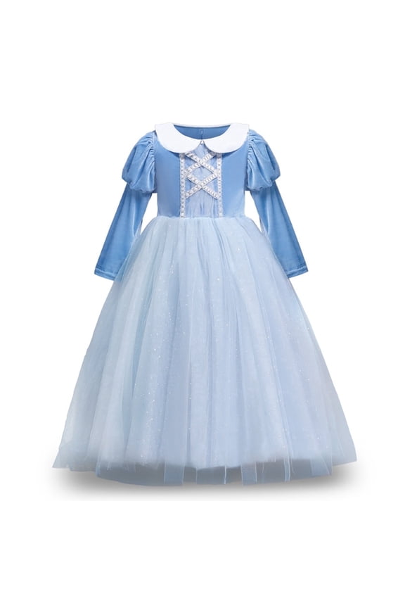 Blue Princess Costume for Halloween Birthday Party Dress Up