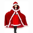 thumbnail image 1 of KAWELL Adult Christmas Santa Claus Robe Hooded Cloak, Mrs Santa Claus Velvet Hooded Cape Christmas Robe, 1 of 8