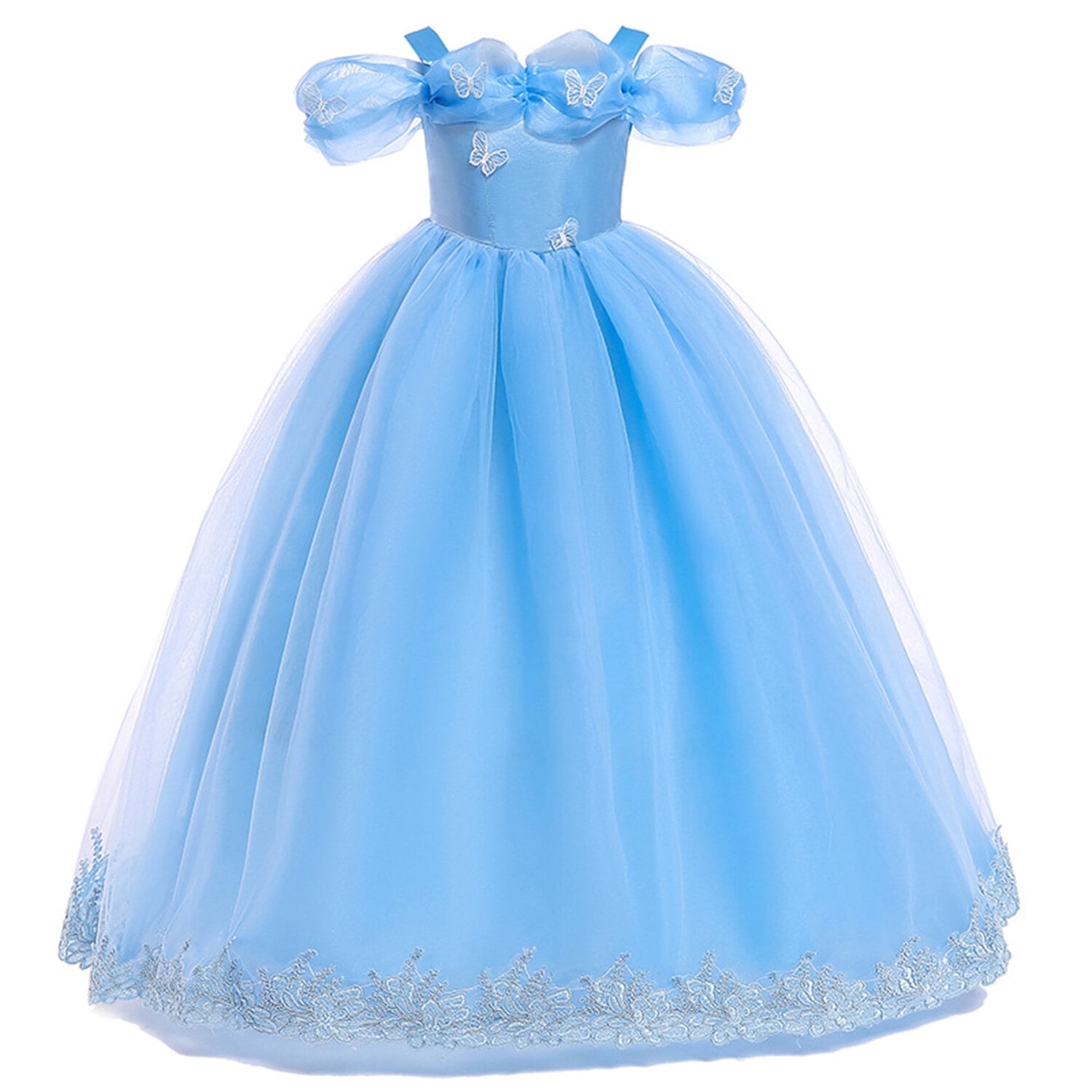 blue cinderella dress with butterflies Little Adventures Deluxe Cinderella Butterfly Princess Dress Up Costume (X-Large) main image 1
