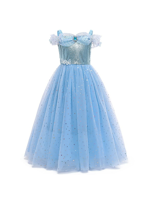 KAWELL Cinderella Princess Dress Costume, Christmas Party Costume for Toddler Girls 2-11T