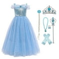 thumbnail image 1 of KAWELL Princess Dress Costume, Christmas Party Costume with Rich Accessories for Toddler Girls 2-11T, 1 of 6