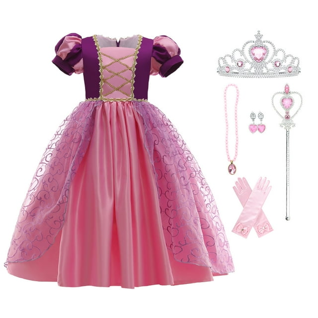 KAWELL Classic Rapunzel Princess Dress Up Costume with Rich Accessories ...