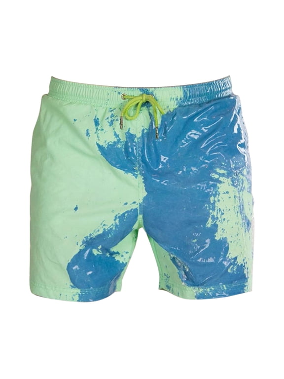 Color Changing Swim Trunks for Men, Boys Quick Dry Sports Shorts, Summer Temperature Color Changing Swim Trunks
