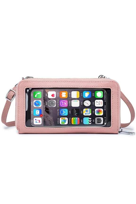 Crossbody Cell Phone Purse for Women Genuine Leather Shoulder Handbag with Adjustable Strap