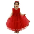 thumbnail image 1 of KAWELL Elegant Flower Girl Dress for Wedding Kids Sleevelesss Lace Pageant Ball Gowns, 1 of 5