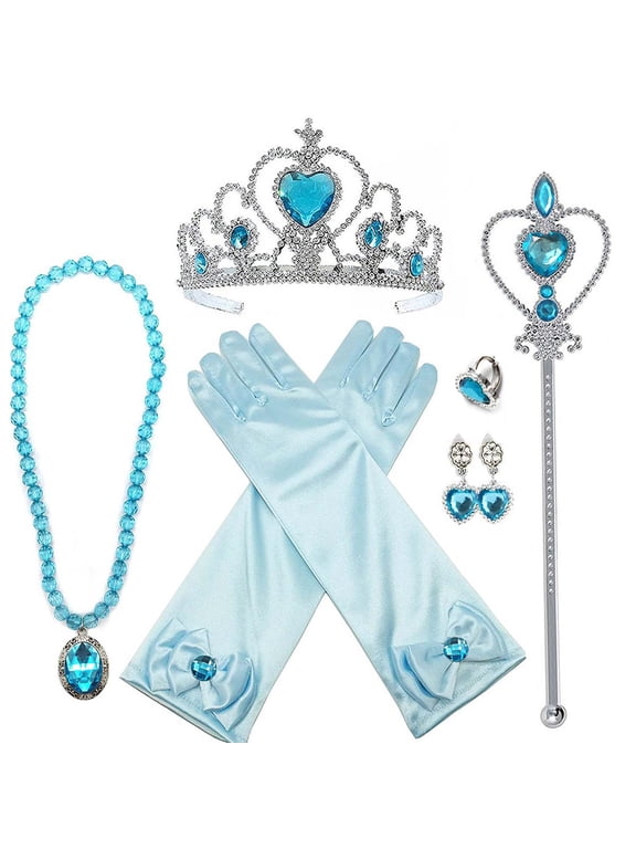 Princess Dress up Costume with Cosplay Accessories Crown Wand & Gloves