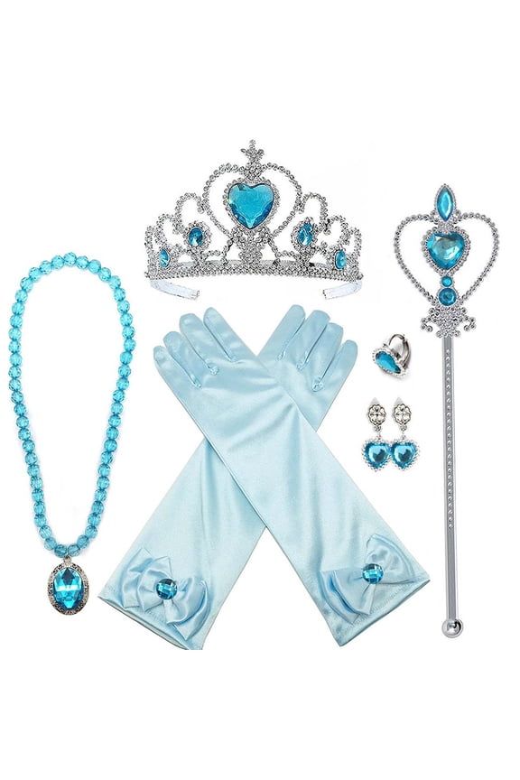Princess Dress up Costume with Cosplay Accessories Crown Wand & Gloves
