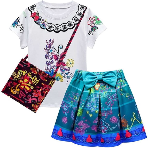 KAWELL Encanto Mirabel Costume for Girls Mirabel Dress Up for Kids Toddler Isabella Cosplay Costume