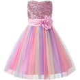 thumbnail image 1 of KAWELL Flower Girls Sequence Sequin Rainbow Tulle Wedding Party Dress Bridesmaid Birthday Pageant Ball Gown, 1 of 7
