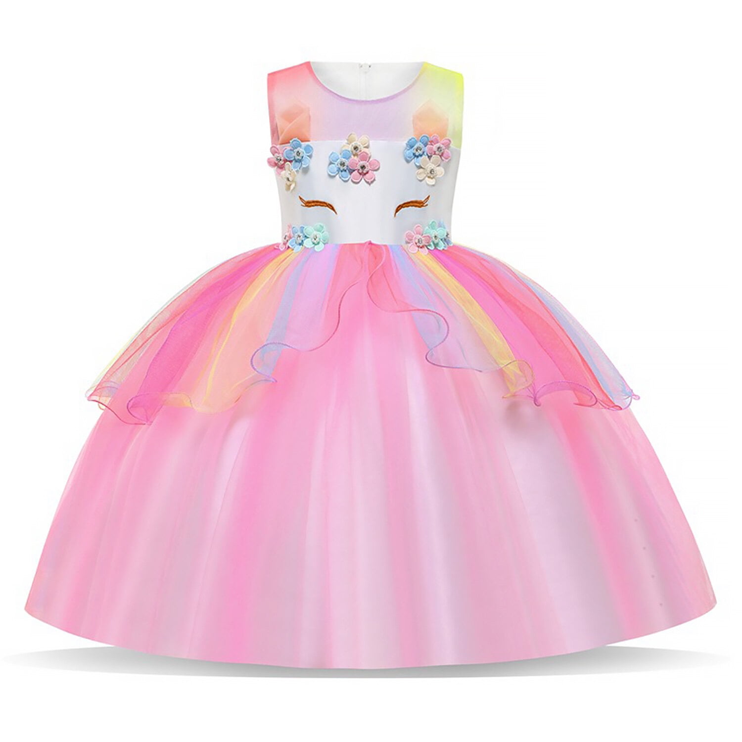 KAWELL Flower Girls Unicorn Costume Tutu Pageant Princess Party Dress