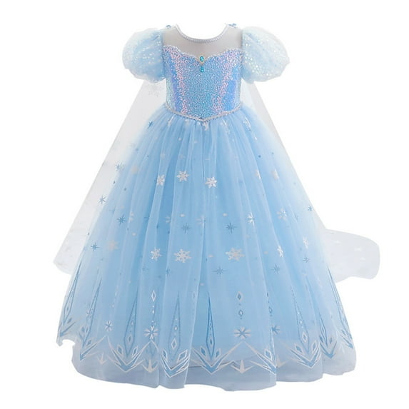 KAWELL Girls Frozen Elsa Princess Dress Sequin Mesh Tull Dress Halloween Costume Christmas Birthday Evening Party Ball Gown