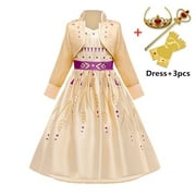 KAWELL Girls Princess Costumes Halloween Cosplay Fancy Party Dress up 3-12 Years,Includes Accessories