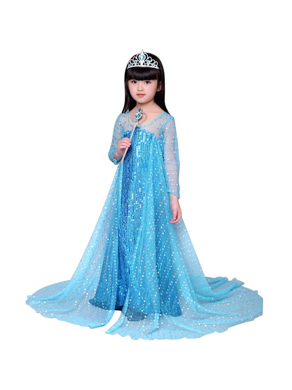 Girls Princess Costume Birthday Party Christmas Halloween Fancy Dress up,Child 5T