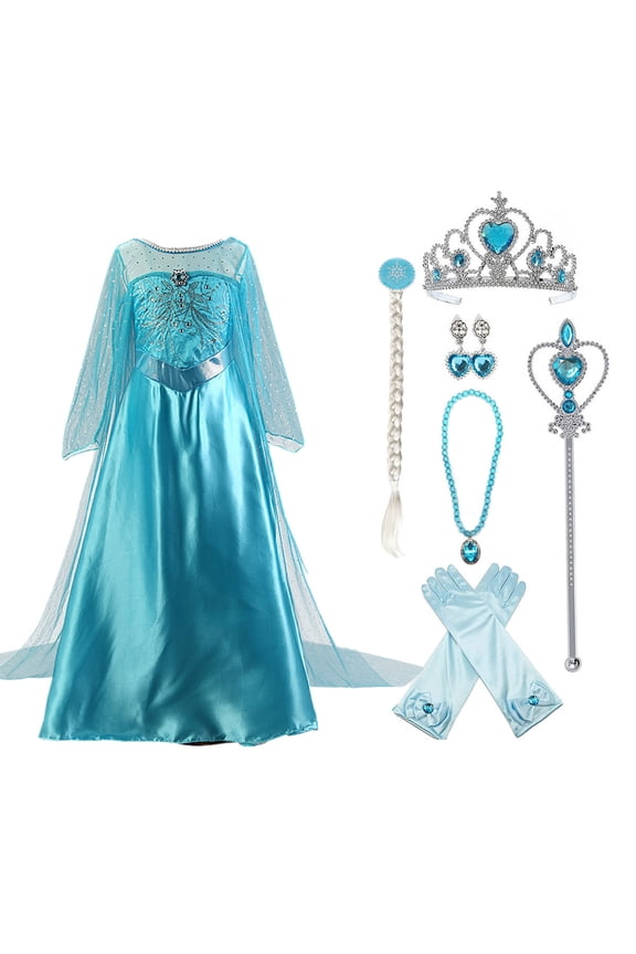 Girls Princess Party Dress Little Girls Cosplay Costume with Accessories,Child 3/4t