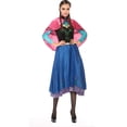 thumbnail image 1 of KAWELL Halloween Adult Princess Anna Dress Costume with Cape Birthday Cosplay Dress Up, 1 of 5