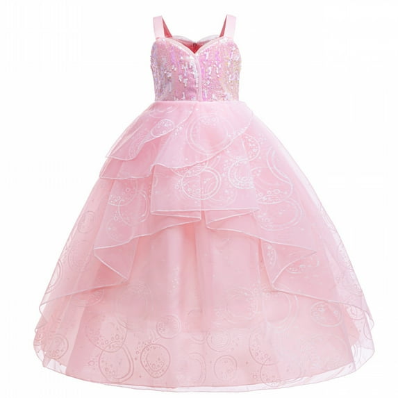 KAWELL Good Witch Glinda Costume Girls Pink Tulle Princess Dress Toddler Halloween Costumes Witch Cosplay Outfit