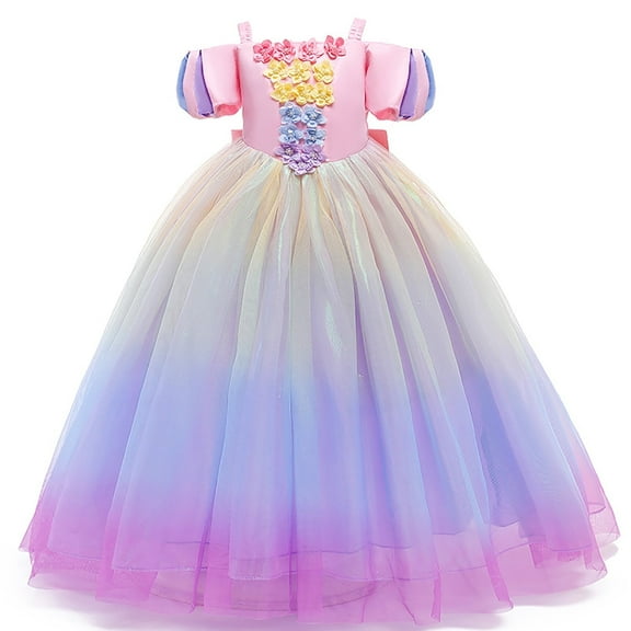 KAWELL Little Girls Princess Costume Christmas Party Birthday Dress Up Cosplay