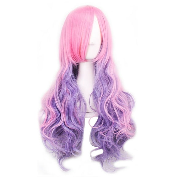 KAWELL Long Multi-colored Cosplay Wig, Mermaid Fashion Curly Wig, Anime Heat Resistant Spiral Costume Natural Wigs 80cm Hair (Multi Color, 32")