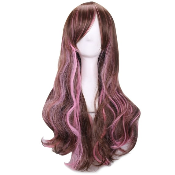 KAWELL Long Multi-colored Cosplay Wig, Mermaid Fashion Curly Wig, Anime Heat Resistant Spiral Costume Natural Wigs 80cm Hair (Multi Color, 32")