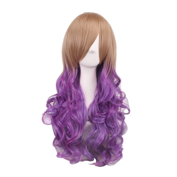 KAWELL Long Multi-colored Cosplay Wig, Mermaid Fashion Curly Wig, Anime Heat Resistant Spiral Costume Natural Wigs 80cm Hair (Multi Color, 32")