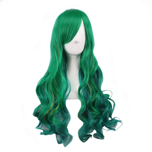 KAWELL Long Multi-colored Cosplay Wig, Mermaid Fashion Curly Wig, Anime Heat Resistant Spiral Costume Natural Wigs 80cm Hair (Multi Color, 32")