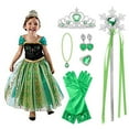 thumbnail image 1 of KAWELL Princess Dresses Birthday Dress up for Little Girls with Crown,Magic Wand,Gloves Accessories for Child 5t, 1 of 6