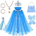 thumbnail image 1 of KAWELL Princess Dress Up Clothes, Princess Cape with Crown Toys for Christmas Halloween Birthday Gifts, 1 of 2