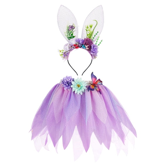 KAWELL Princess Dress Up - Flower Fairy Dress Up Costumes with Wing & Skirts & Headband, Princess Toys Birthday Gift