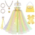 thumbnail image 1 of KAWELL Princess Dress Up Clothes, Princess Cape with Crown Toys for Christmas Halloween Birthday Gifts, 1 of 2