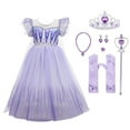 thumbnail image 1 of KAWELL Princess Costume Dress for Girls Snow Princess Dress Up Halloween Cosplay Outfit, 1 of 7