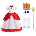 thumbnail image 1 of KAWELL Princess Pink Peach Costume for Girls Halloween Cosplay Dress Up 3-4 Years, 1 of 5