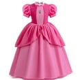 thumbnail image 1 of KAWELL Princess Pink Peach Costume for Girls Halloween Cosplay Dress Up 3-4 Years, 1 of 6