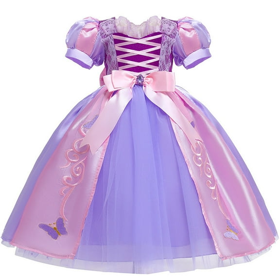 KAWELL Rapunze Costume for Girls,Halloween Rapunze Princess Dress Up