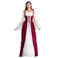 thumbnail image 1 of KAWELL Renaissance Medieval Irish Costume Over Dress & Cream Chemise Set, 1 of 5