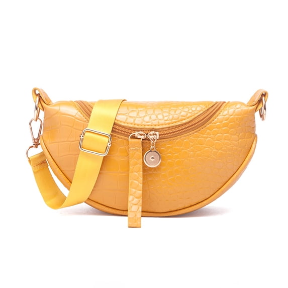 KAWELL Saddle Shoulder Bag for Women Trendy Small Crossbody Bag PU Leather Clutch Purse Zipper Closure Handbags