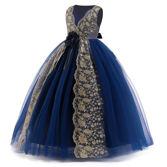 KAWELL Shine Flower Girls Beauty Pageant Dress,Dream Princess Baptism Costume Fluffy Tulle Prom Dress